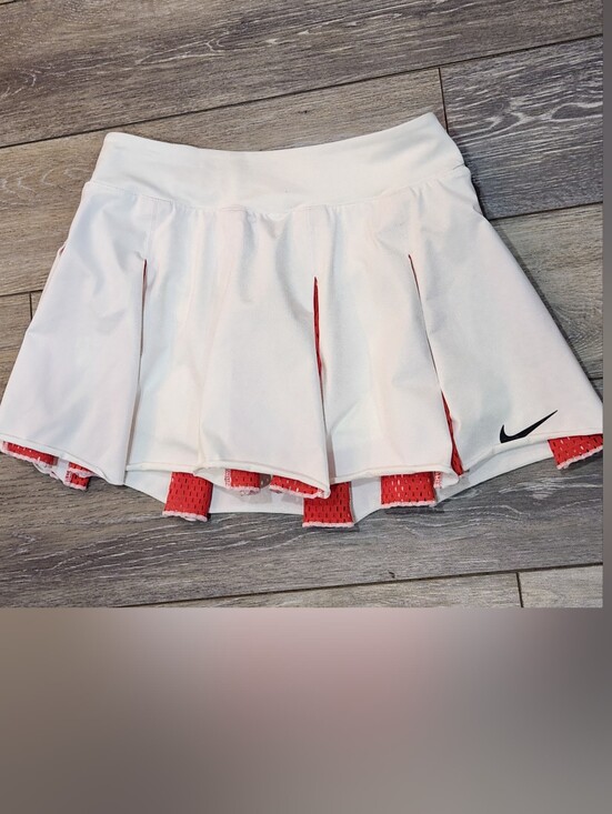 Nike Pants - Nike Dri-Fit Advantage Court Mesh Pleated White Tennis Skirt women's size Small